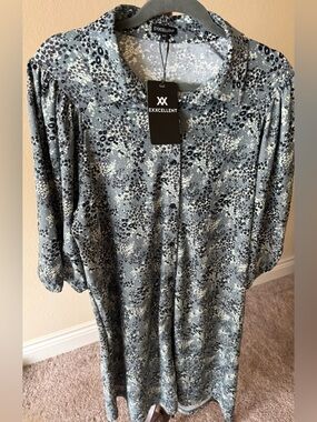 Women’s stretch short dress tunic L/XL brand new with tags, printed